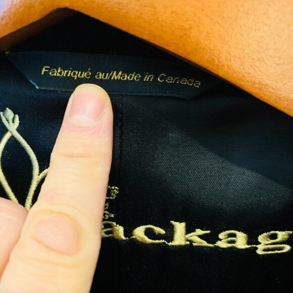 Mackage Coat Black Wool Cashmere Blend Leather Belt Trim Womens Size XS - Picture 4 of 16